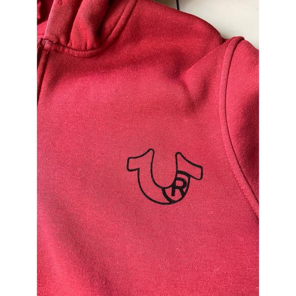 True Religion Men's Classic Logo Graphic Full Zip Hoodie Red, SP - Picture 2 of 7